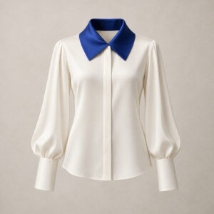 Celene Ivory Cobalt Blouse