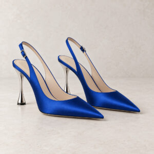 Elara Cobalt Silver Slingback